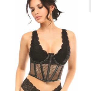 Daisy Corsets lavish Fishnet Underwire Open Cup Waist Cincher